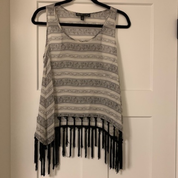 Elizabeth & James Fringe Silk Top - Picture 1 of 5